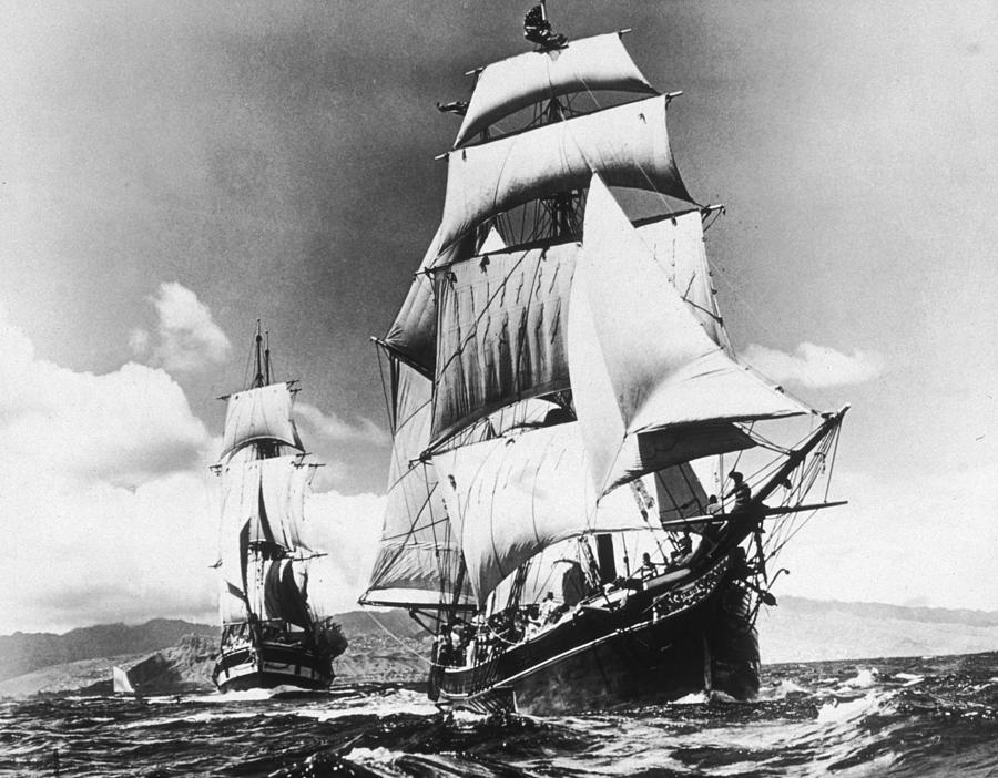 Black And White Photograph - Ocean Schooners by American Stock Archive