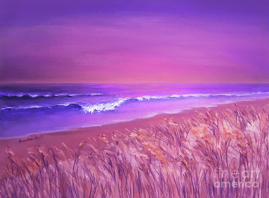 When the Sunset Kisses the Ocean Painting by Yoonhee Ko