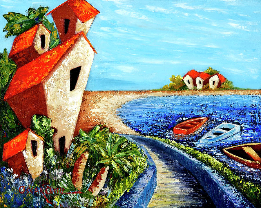 Boat Painting - Ocean Village by Oscar Ortiz