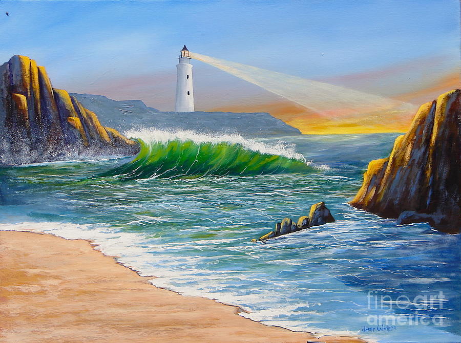 Ocean Wave Painting by Jerry Walker