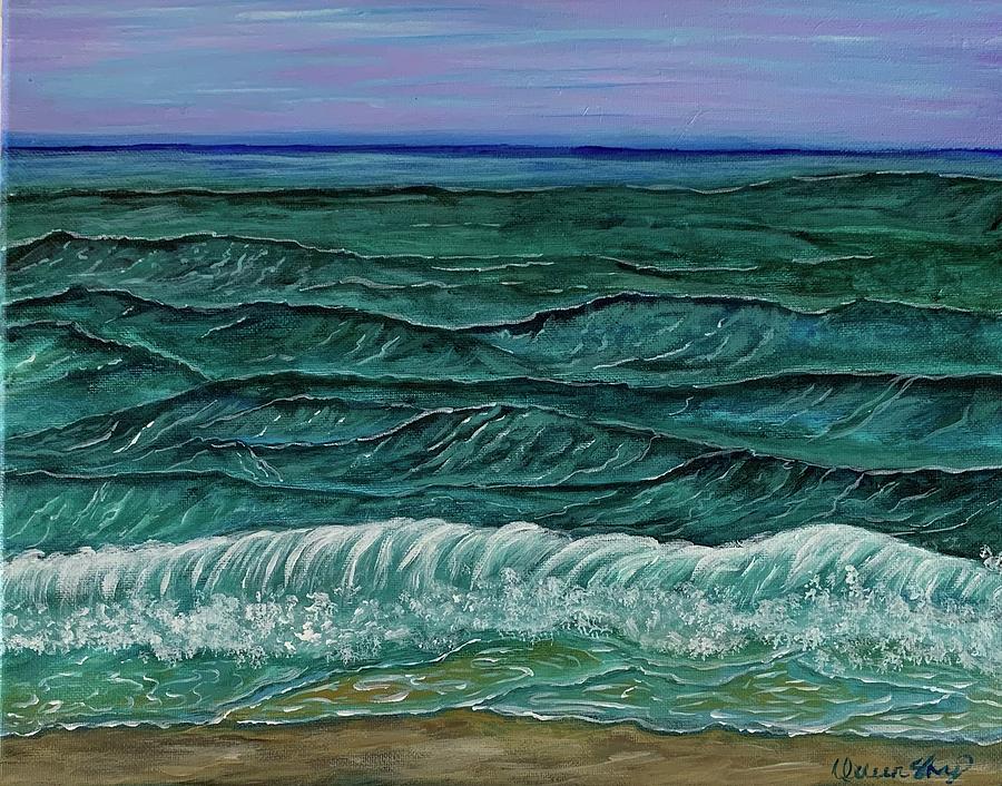 Ocean Waves 3 Painting by Queen Gardner