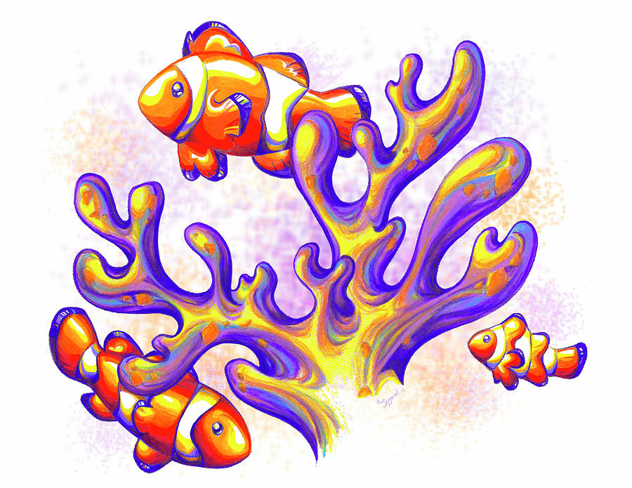 coral reef fish drawing