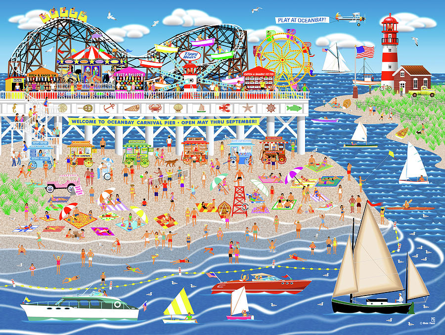 Summer Digital Art - Oceanbay Carnival Pier by Mark Frost