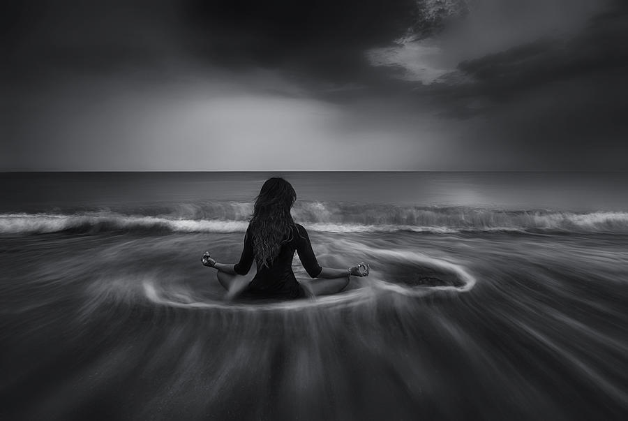 Black And White Photograph - Oceanids Vi: Galene by Maria Kaimaki