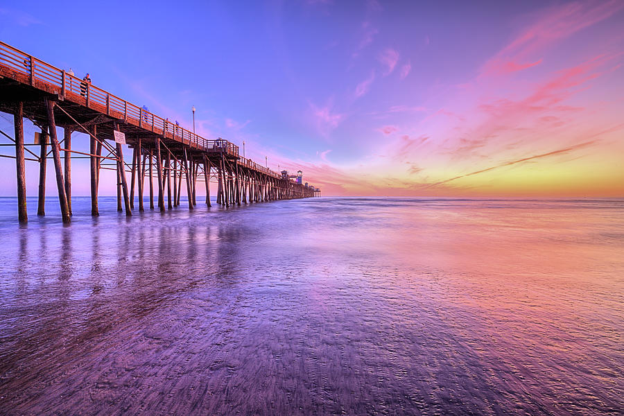 Oceanside California in Blue and Pink Photograph by JC Findley