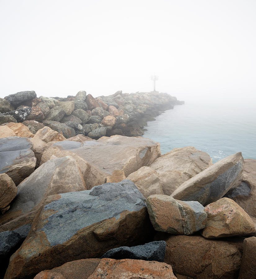 San Diego Photograph - Oceanside Jetty in Fog by William Dunigan