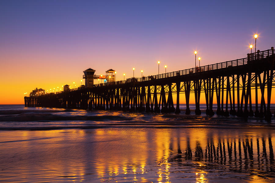 Oceanside California Pier Purple Sunset 313 Photograph by Catherine Walters