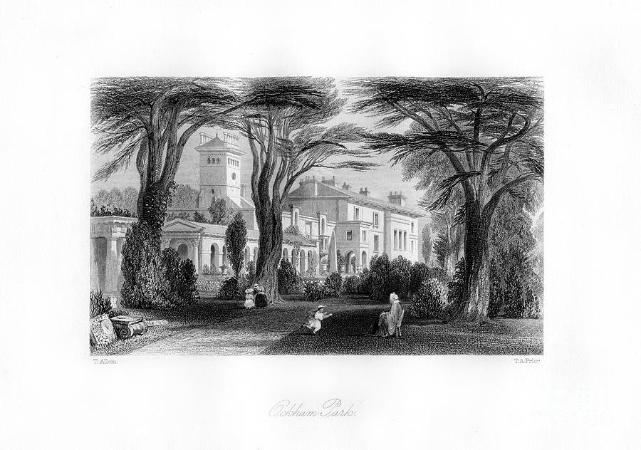 Ockham Park, Surrey, 19th Drawing by Print Collector