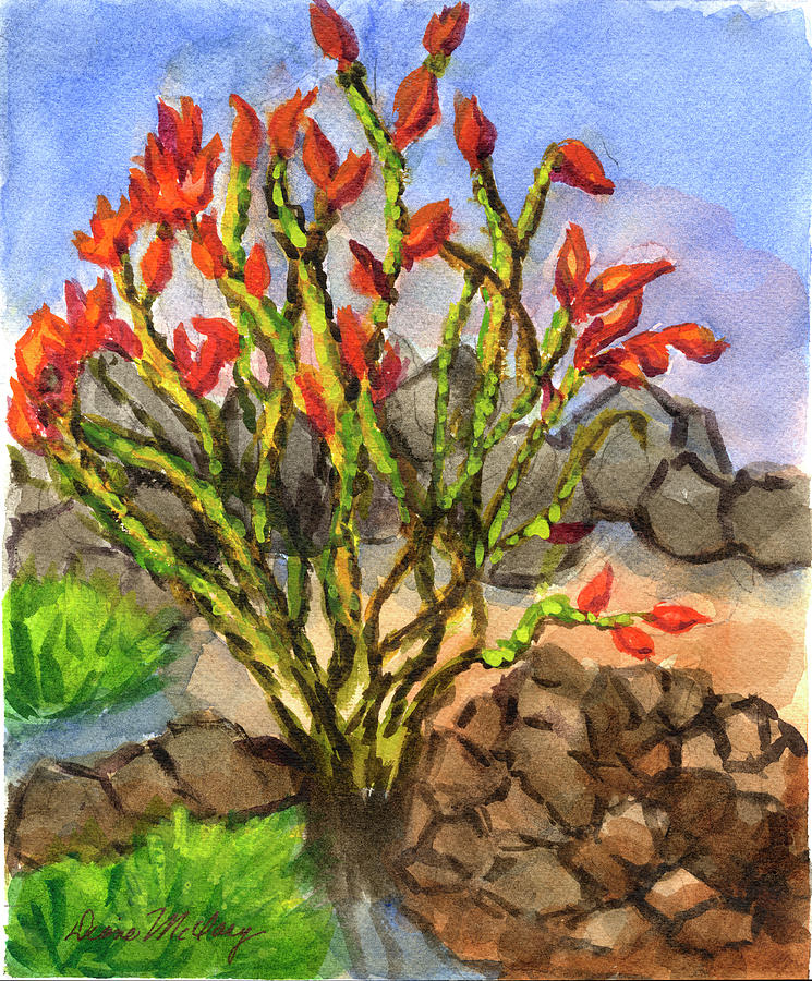 Ocotillo Painting by Diane McClary