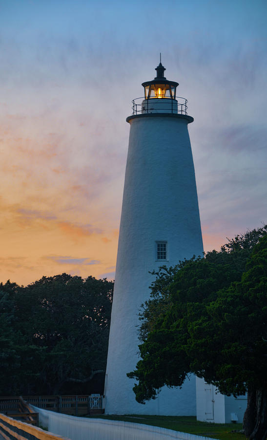 Ocracoke Lighthouse at Dusk Photograph by Robert White - Fine Art America