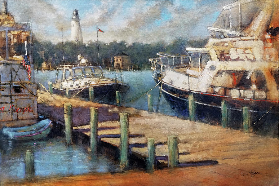 Ocracoke Marina Painting