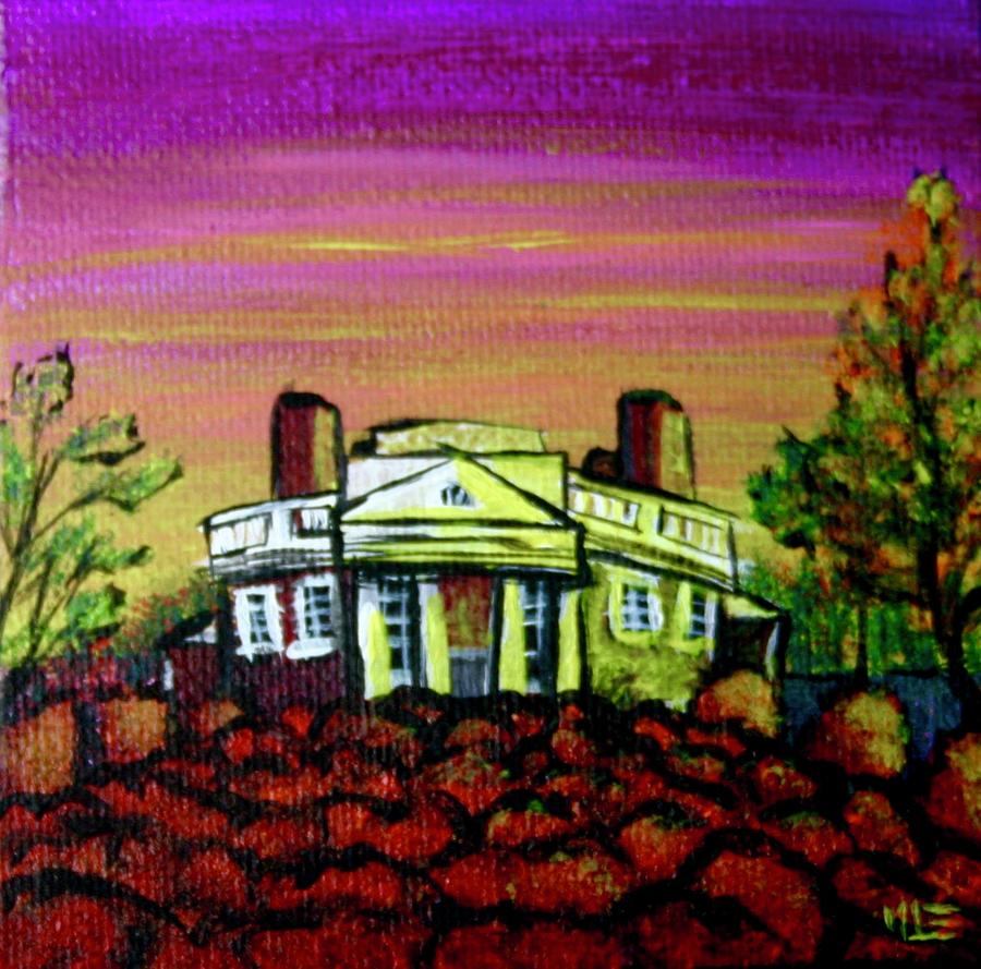 Octagonal House of Poplar Forest in Fall Painting by M E