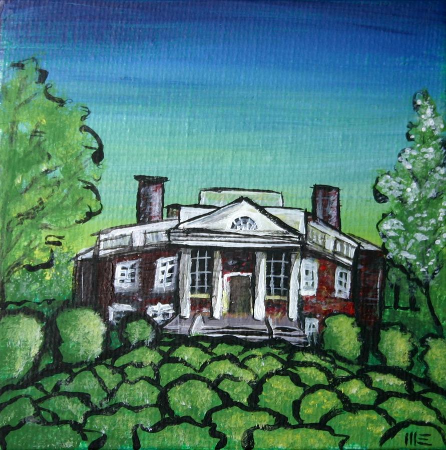 Octagonal House of Poplar Forest in Spring Painting by M E
