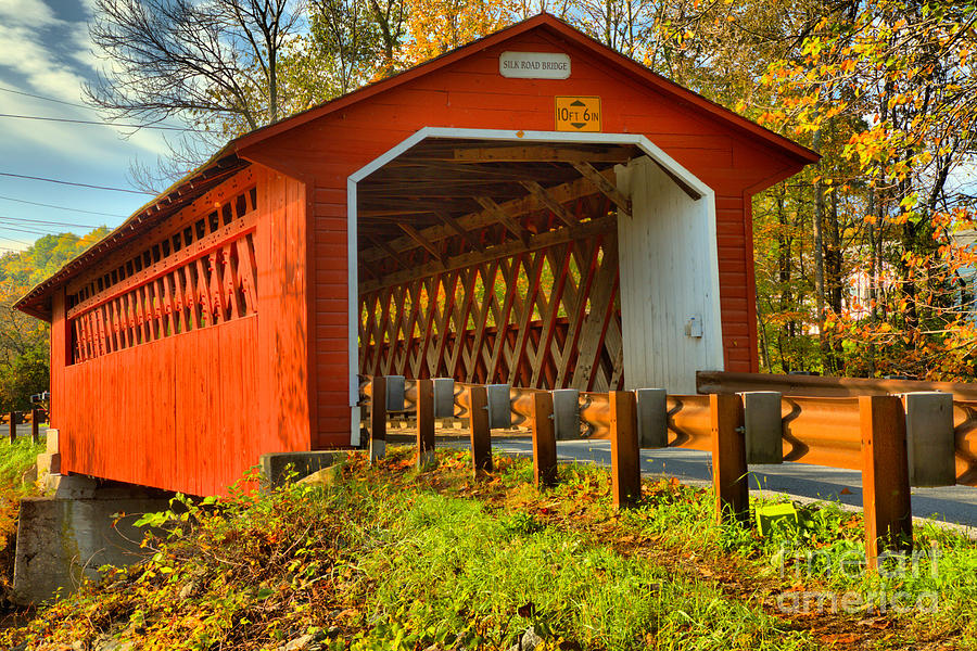 October Afternoon At The Silk Covered Bridge Photograph by Adam Jewell