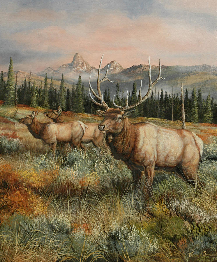 Wildlife Painting - October Gathering by Trevor V. Swanson