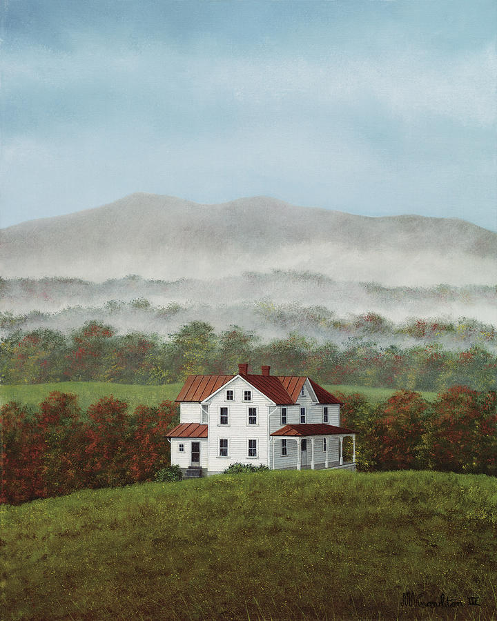Morning Fog Painting - October Mist by David Knowlton