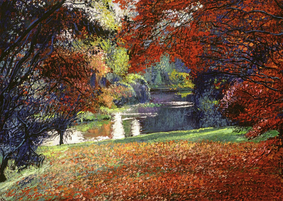October Reflects In The Lake Painting by David Lloyd Glover