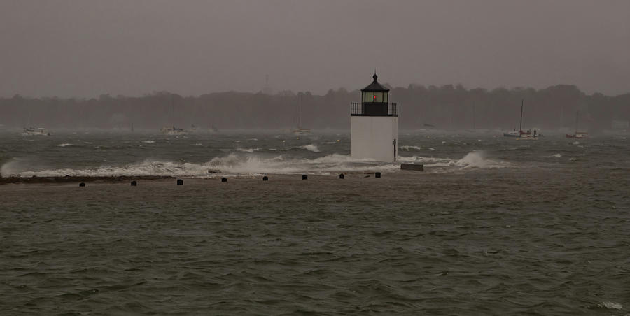 October Storm At Derby Wharf Lighthouse Photograph