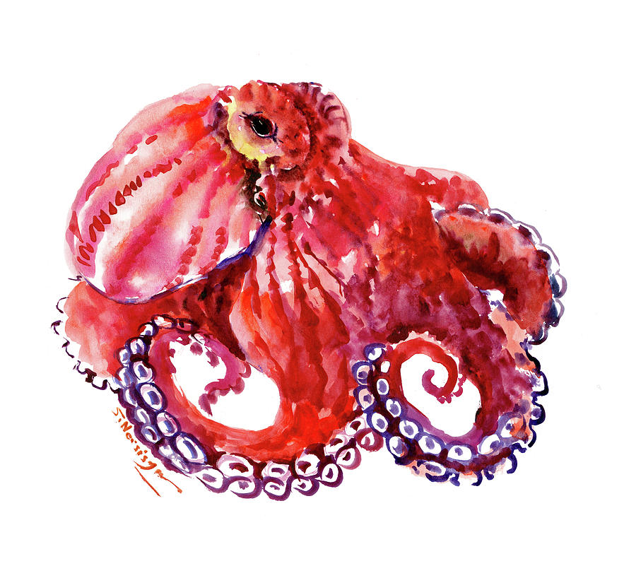 Octopus Artwork Painting by Suren Nersisyan