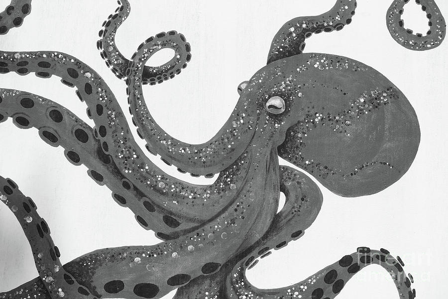 Octopus Mural Ibiza Spain bw Photograph by Eddie Barron
