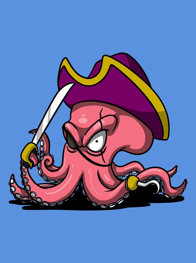 Argh octopus pirate Poster for Sale by Pittstop