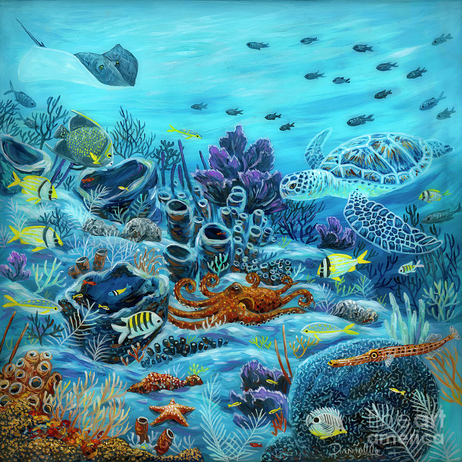 Octopus Reef Painting by Danielle Perry