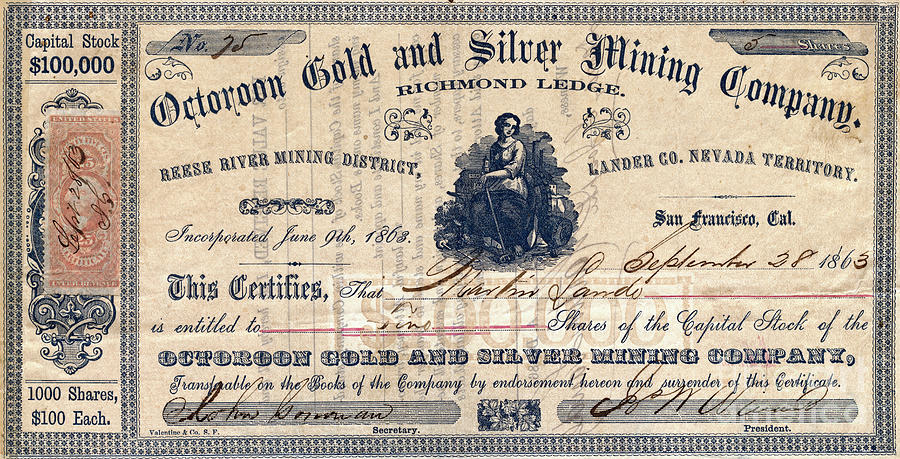 Octoroon Gold And Silver Mining Company Photograph by Bettmann