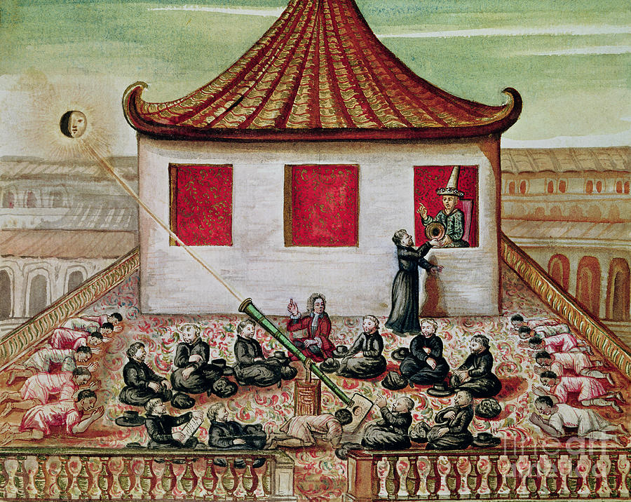 Od. 59 Fol.7 The Eclipse Of The Sun In Siam In 1688, Viewed By The Jesuit Missionaries, In The Presence Of The King Of Siam At The Window Of His Palace, 1688 Painting by French School