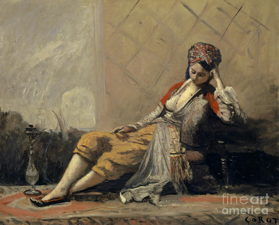 Odalisque by Corot Painting by Jean Baptiste Camille Corot