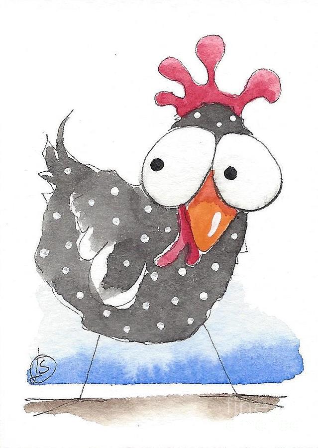 Odd Chicken Painting by Lucia Stewart