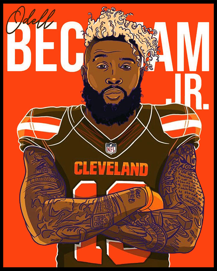 Cleveland Browns Digital Art - Odell Beckham Jr. browns by Bian Lokmar