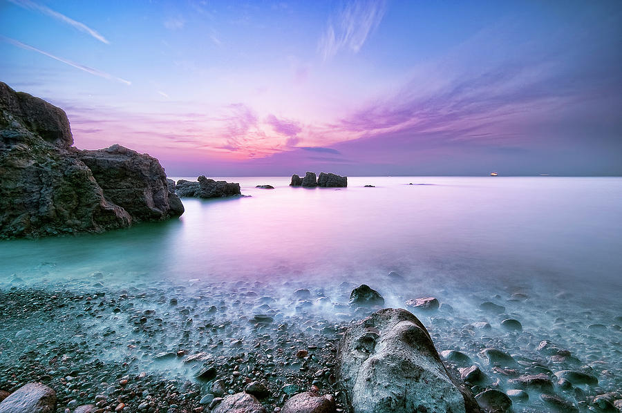 Odoi Beach At Dusk Photograph by Tommy Tsutsui