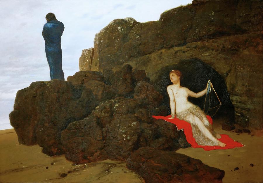 Odysseus und Kalypso - Ulysses and Calypso,1882 Wood,104 x 150 cm Inv.108. Painting by Arnold Boecklin -1827-1901-