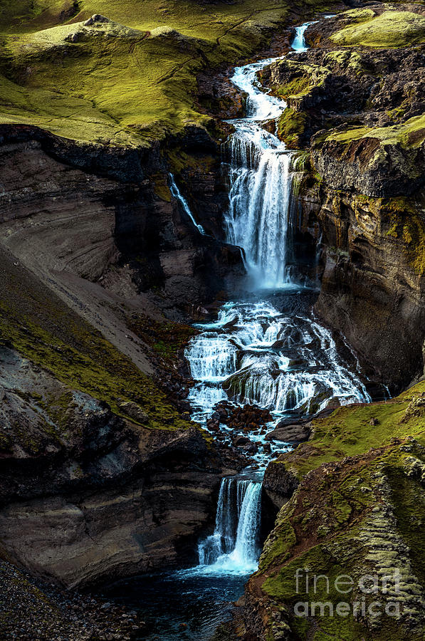 Ofaerufoss Waterfall Iceland 2 Photograph by M G Whittingham