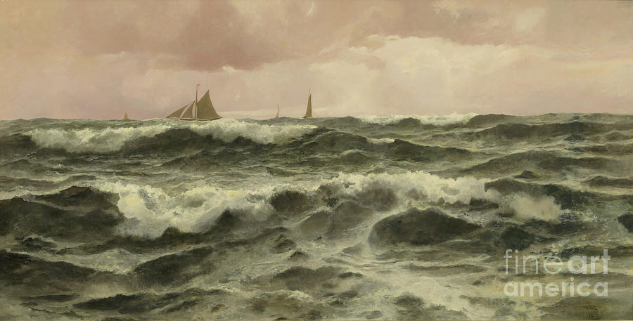 Boat Painting - Off Folkestone, 1886 by John Fraser