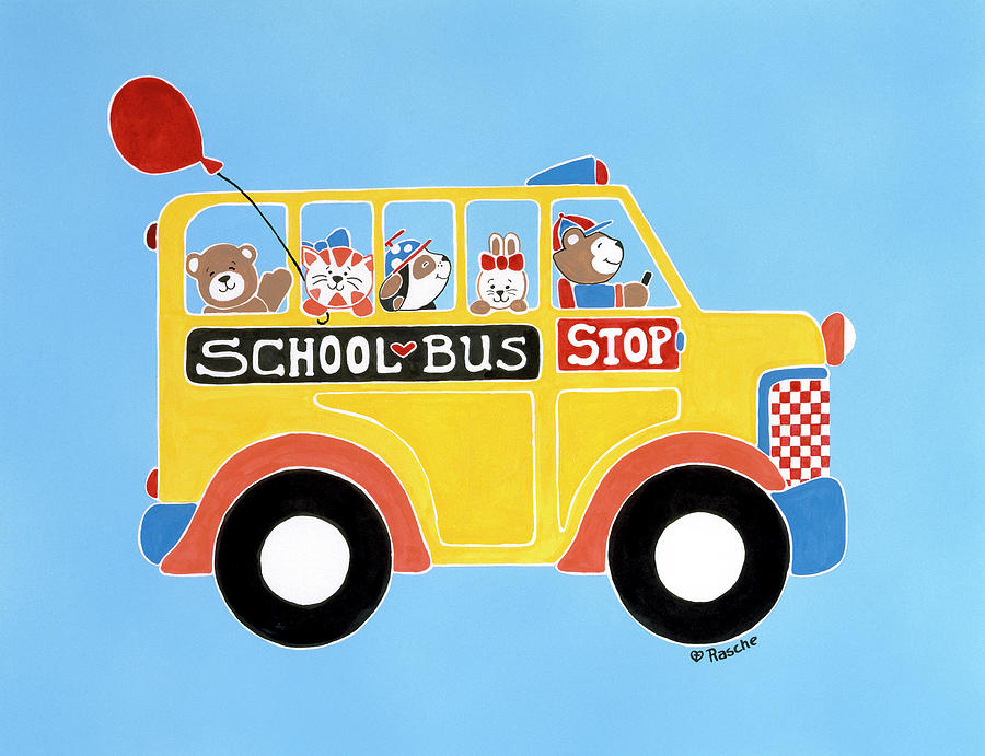 Off To School Painting by Shelly Rasche