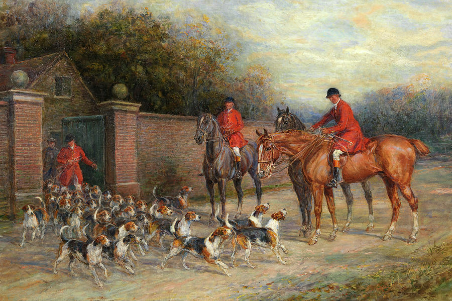 Heywood Hardy Painting - Off to the hunt by Heywood Hardy