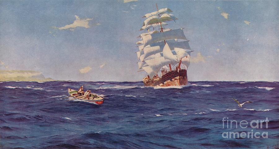 Off Valparaiso, 1899, 1938. Artist J Drawing by Print Collector