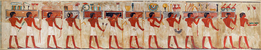 Offering Bearers, Funerary Procession Painting by Science Source Offering Bearers, Funerary Procession Painting by Science Source