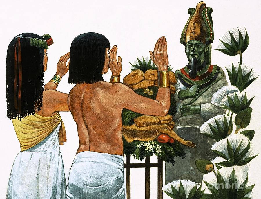 Offerings Of Food To The God Osiris Painting by Richard Hook