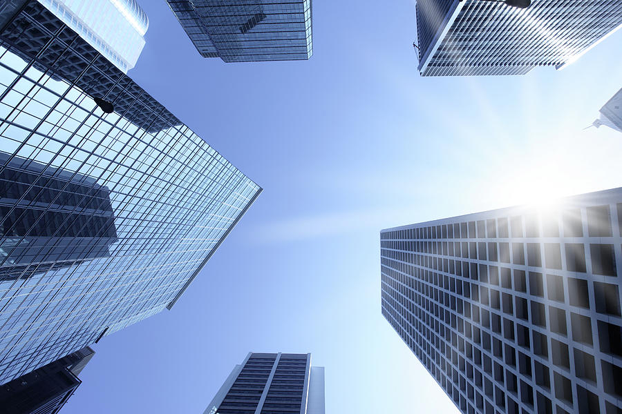 Office Buildings In The Sun by Blackred