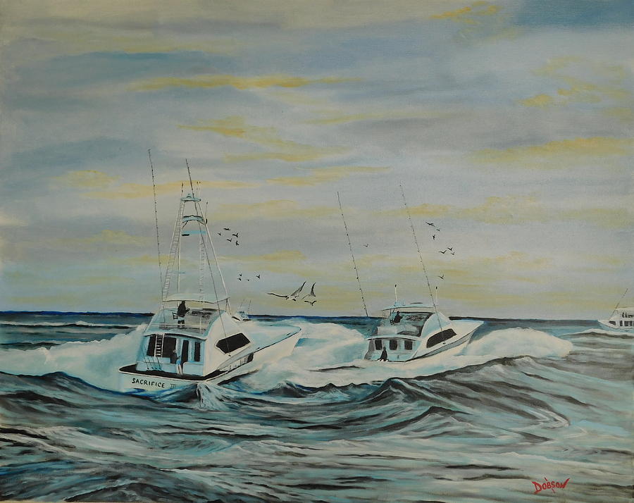 Boat Painting - Offshore Fishing Trip by Lloyd Dobson