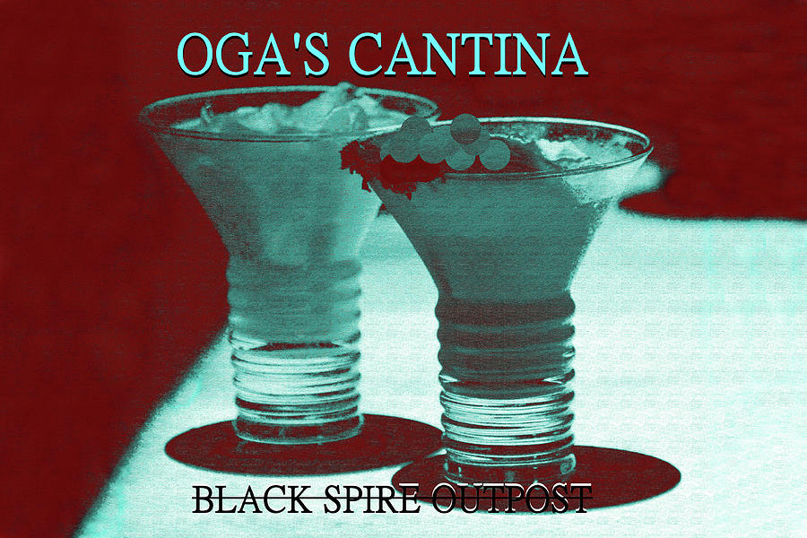 Ogas Cantina drinks fine art work A Digital Art by David Lee Thompson