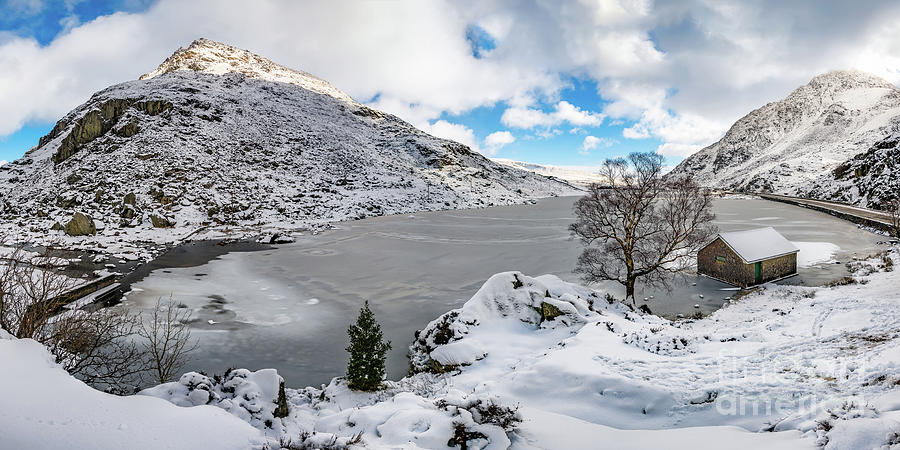 Winter Photograph - Ogwen Lake Winter Snowdonia by Adrian Evans