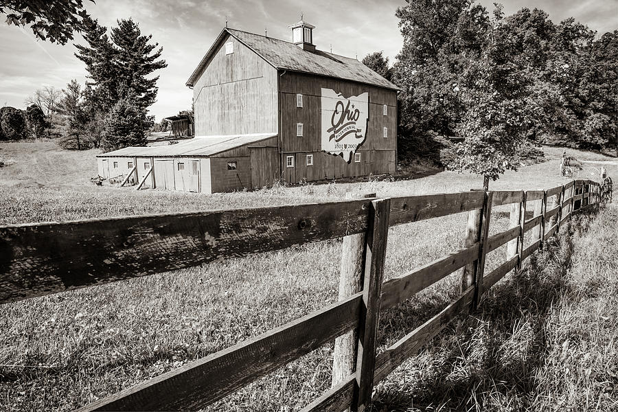 America Photograph - Ohio Bicentennial Barn in Sepia 1803 - 2003 by Gregory Ballos