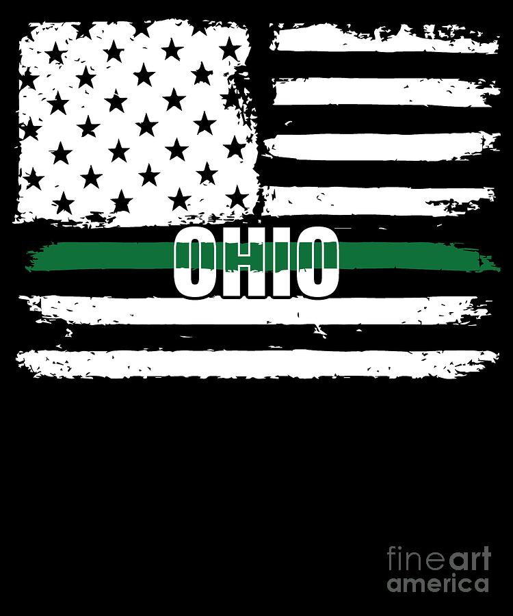 Ohio Customs and Border Control Agents Gift for US Customs and Border Control Agents Thin Green Line Digital Art by Martin Hicks