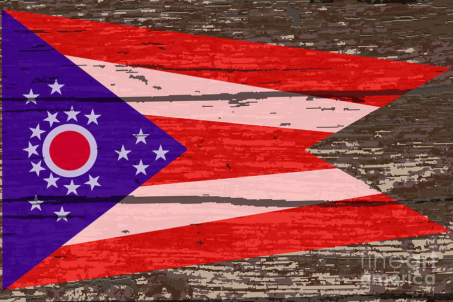 Ohio State Flag On Old Timber Digital Art by Bigalbaloo Stock - Pixels