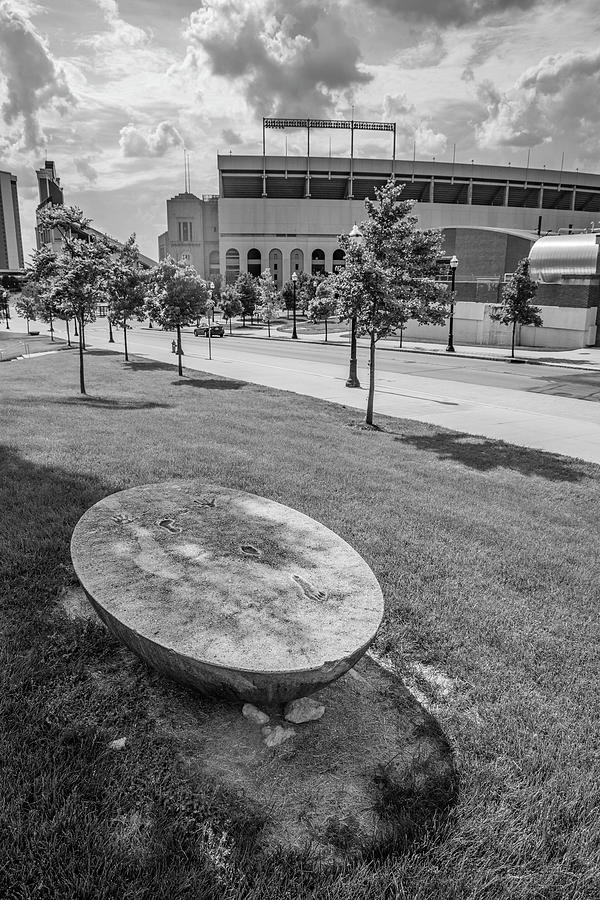 Ohio State University Ohio Stadium and sculpture 2 Photograph by John McGraw