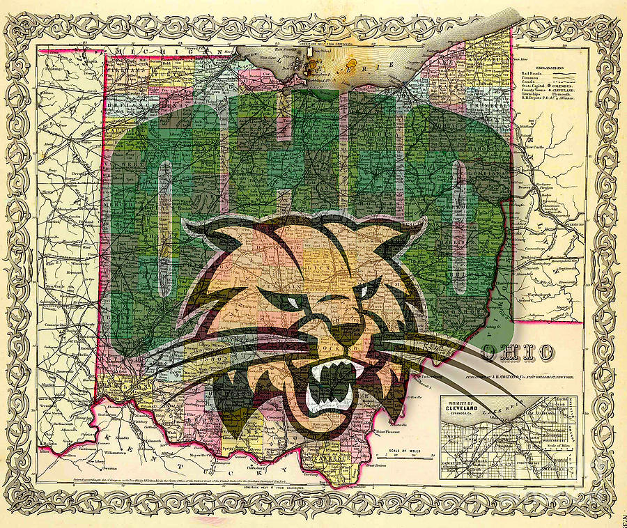 Ohio University Digital Art - Ohio University Bobcats by Steven Parker