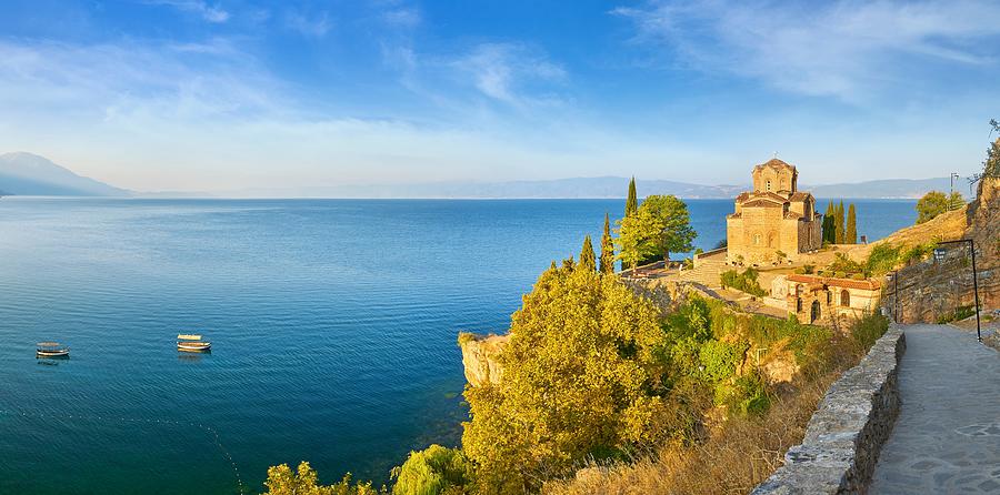 Nature Photograph - Ohrid Lake Panoramic View, Macedonia by Jan Wlodarczyk